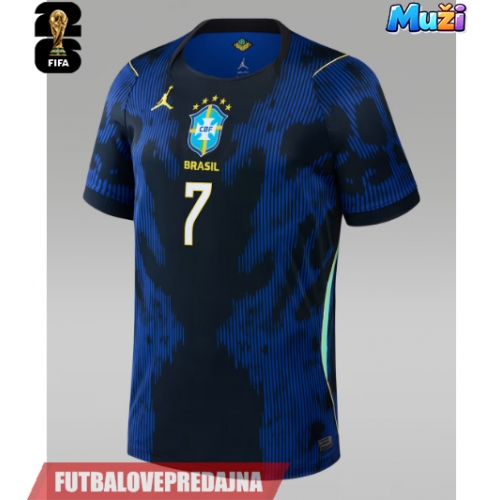 Lacne Muži Futbalové dres Brazília Vinicius Junior #7 MS 2026 Krátky Rukáv - Preč
